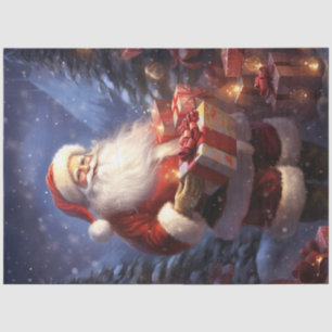 Papel De Seda Papai Noel Whimsso com presente de Natal