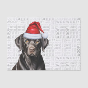 Papel De Seda Papais noeis Black Lab Dog Festive Christmas Holid