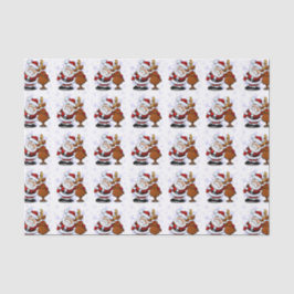 Papel De Seda Papais noeis bobos e sua Reindeer