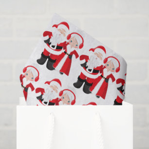 Papel De Seda Papais noeis bonitos tecidos em película da Sra. C