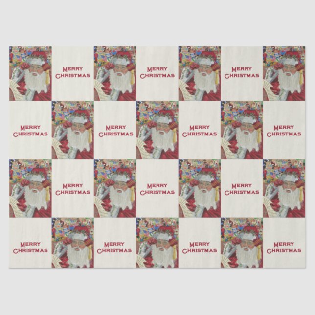 Papel De Seda Papais noeis Clássicos - Verificando Ele Duas Veze (Frente )