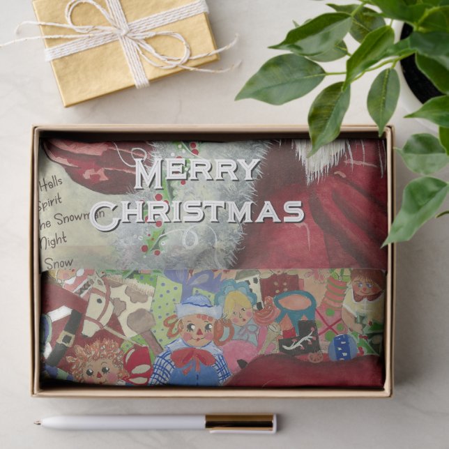 Papel De Seda Papais noeis Clássicos - Verificando Trabalho de a (Presente)