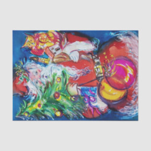 PAPEL DE SEDA PAPAIS NOEIS COM ÁRVORE DE NATAL E PRESENTES