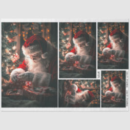 Papel De Seda Papais noeis com brilho doador