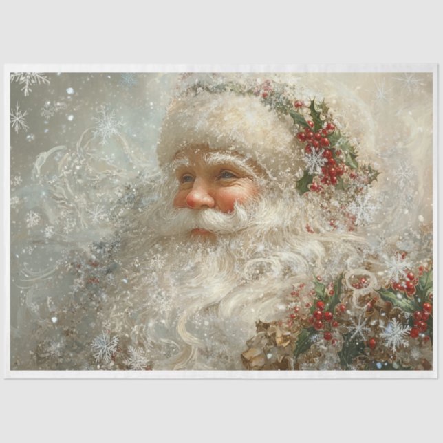 Papel De Seda Papais noeis de flocos de neve (Frente )