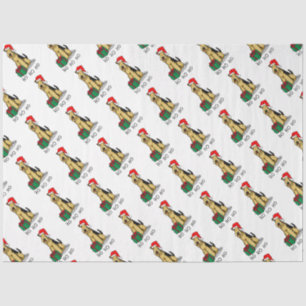 Papel De Seda Papais noeis de Natal Airedale Terrier HO HO HO Cu