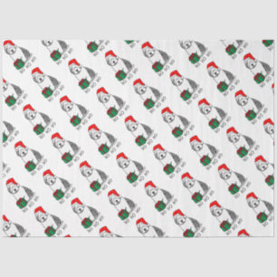 Papel De Seda Papais noeis De Natal Cão Velho Inglês (Cinza 1)