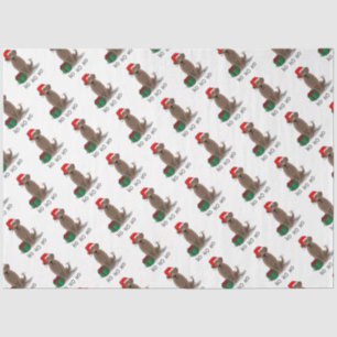 Papel De Seda Papais noeis de Natal Chocolate Labrador Sempre En