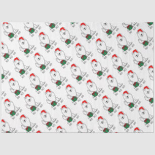Papel De Seda Papais noeis de Natal do American Eskimo Dog HO HO