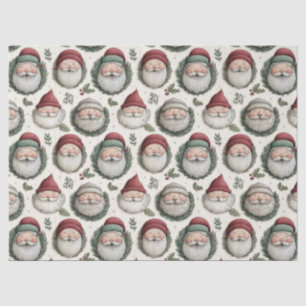 Papel De Seda Papais noeis de Natal Festivos com Holly Wredies