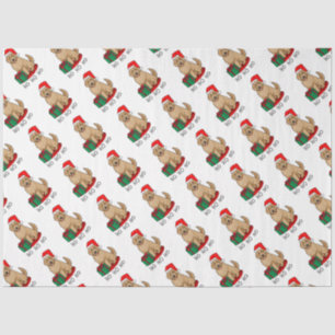 Papel De Seda Papais noeis de Natal Goldendoododle (ouro vermelh