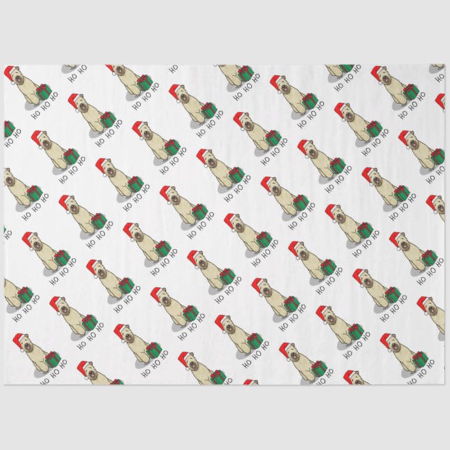 Papel De Seda Papais noeis de Natal Rochados Terrier (sem carne) (Frente )