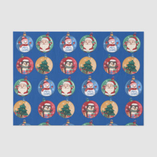 Papel De Seda Papais noeis de Natal, Snowman, Reindeer