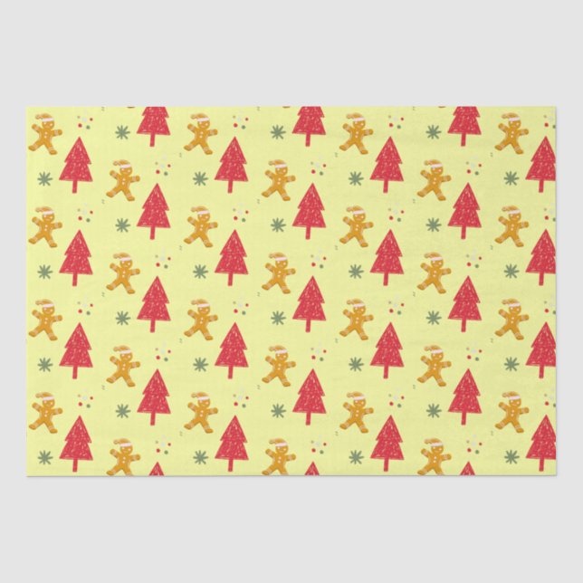 Papel De Seda papais noeis de pão de feliz com floco de neve Pat (Frente )