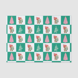 Papel De Seda Papais noeis de ursos bonitos Festa de árvore de N