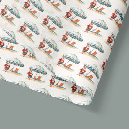 Papel De Seda Papais noeis de Verão Natal em praia, festa de jul