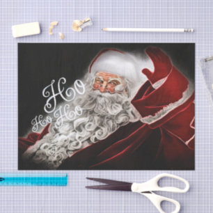 Papel De Seda Papais noeis Desenhados De Chalk Ho Ho Ho Holiday