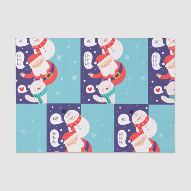 Papel De Seda Papais noeis E Tripulação (Frente )