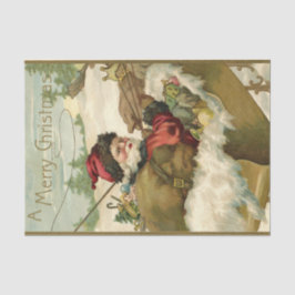 Papel De Seda Papais noeis em seu Sleigh