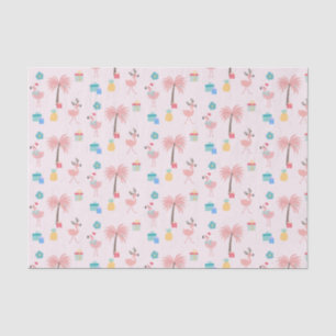 Papel De Seda Papais noeis Flamingo Patterno Diversão Rosa Trop