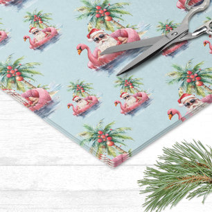 Papel De Seda Papais noeis Natal tropical