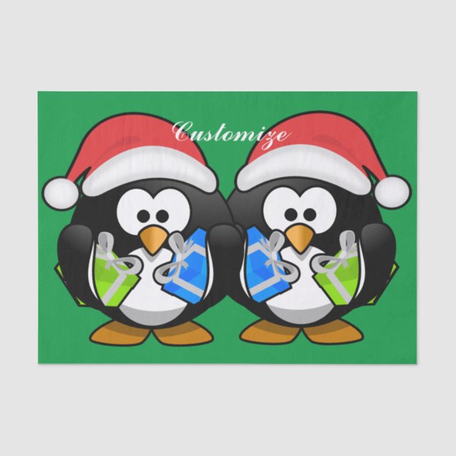 Papel De Seda Papais noeis pinguins Thunder_Cove (Frente )