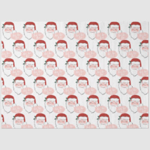 Papel De Seda Papais noeis Rosa e Vermelho Cheios   ho ho ho