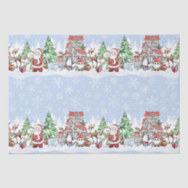 Papel De Seda Papais noeis Snowman Reindeer Natal