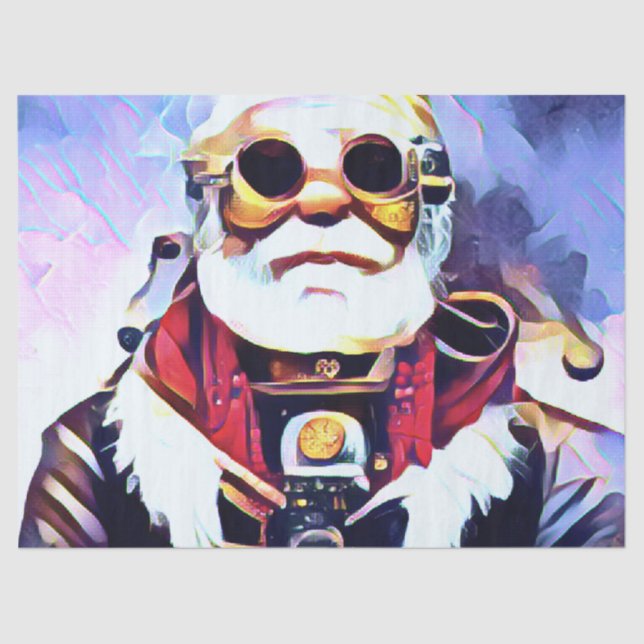 Papel De Seda Papais noeis Steampunk- Meiya Estilado (Frente )