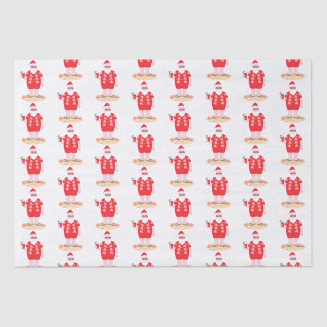 Papel De Seda Papais noeis tomam o dia da praia (Frente )