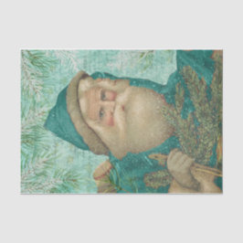 Papel De Seda Papais noeis turquesas