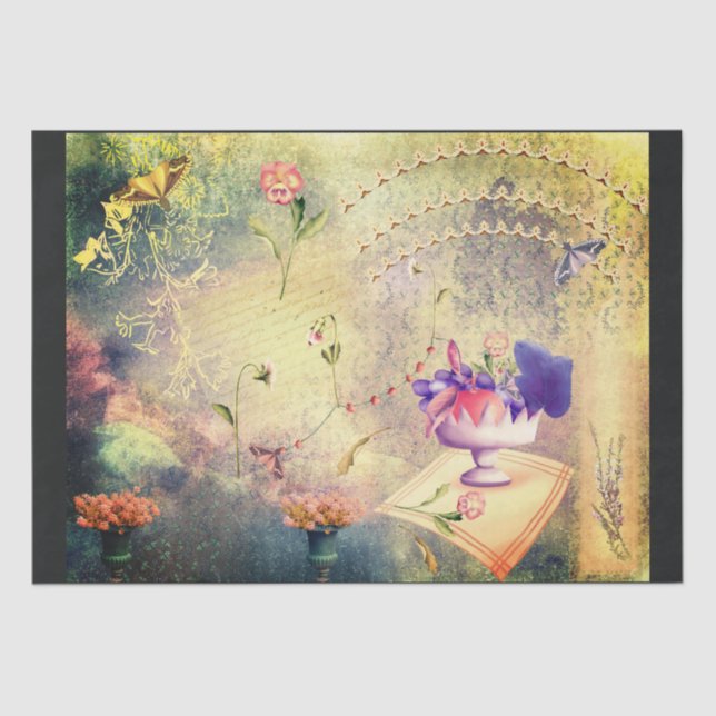 Papel De Seda Papéis de Escrapão de Mães e Pansias (Frente )