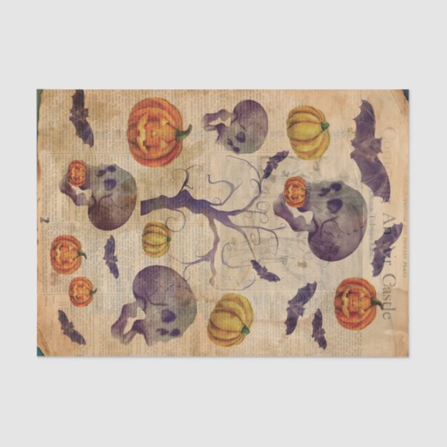 Papel De Seda Papéis de Halloween de Livro (Frente )