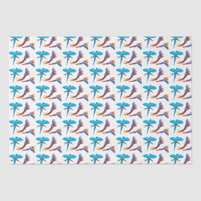 Papel De Seda Papéis-tecidos tropicais voadores (Frente )