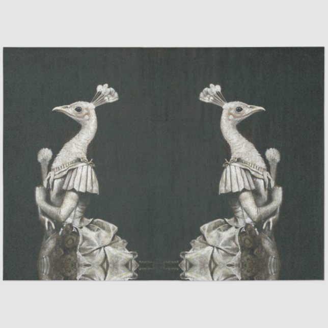 Papel De Seda Papel-chave de-moça-peacock vitoriano (Frente )