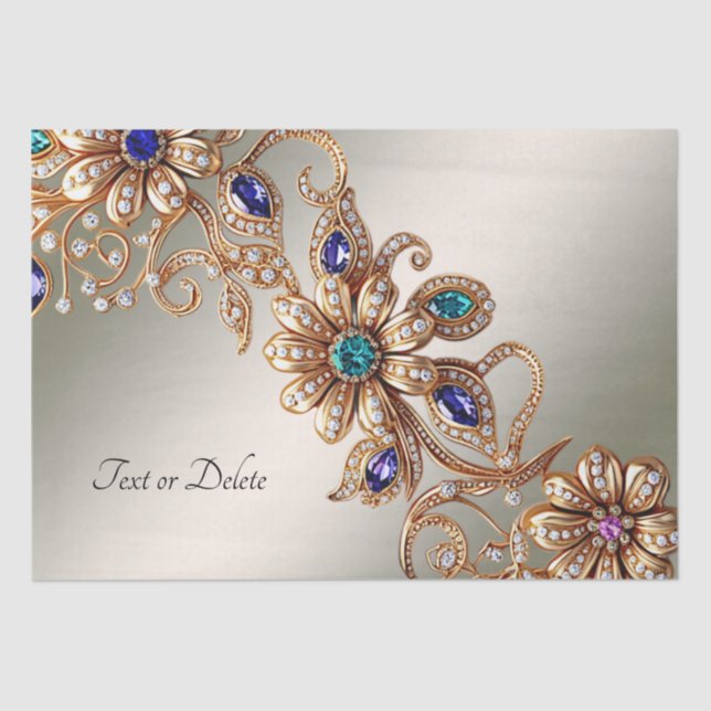 Papel De Seda Papel-chave Elegante Dourado para as flores de joi (Frente )