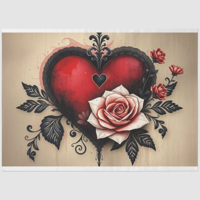 Papel De Seda Papel-chave gótico-Abstrato romântico (Frente )