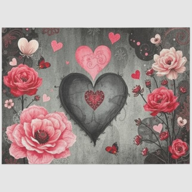 Papel De Seda Papel-chave gótico-Abstrato romântico (Frente )