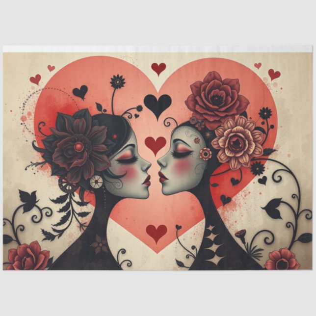 Papel De Seda Papel-chave gótico-Abstrato romântico (Frente )