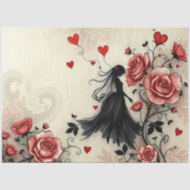 Papel De Seda Papel-chave gótico-Abstrato romântico