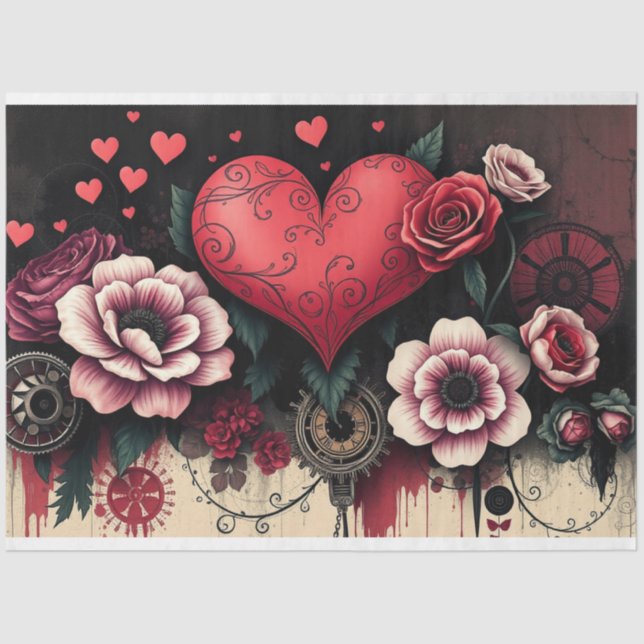 Papel De Seda Papel-chave gótico-Abstrato romântico (Frente )