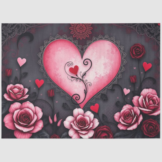 Papel De Seda Papel-chave gótico-Abstrato romântico (Frente )