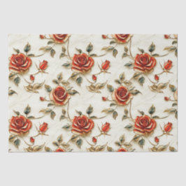 Papel De Seda Papel-chave para Rosas Dourados vermelhos