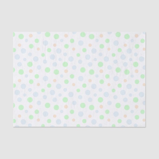 Papel De Seda Papel-chave Pastel Blue, Green and Orange Dots (Frente )