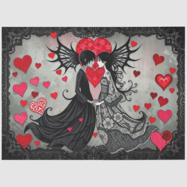 Papel De Seda Papel-chave Romântico Abstrato (Frente )