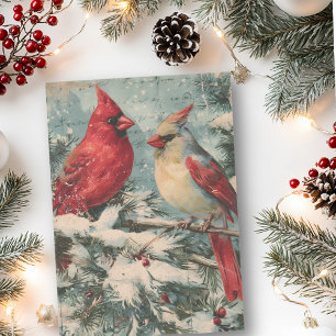 Papel De Seda Papél de seda natalino pássaro cardinal vermelho v