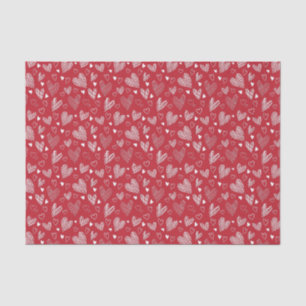 Papel De Seda Papel-Padrão Coração Vermelho