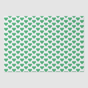 Papel De Seda Papel-Padrão de Corações Verdes Pequenos
