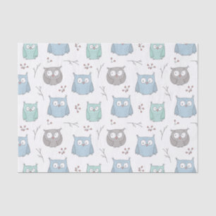Papel De Seda Papel-Padrão De Coruja De Inverno Whimsy