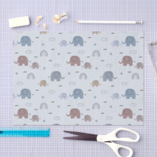 Papel De Seda Papel-Padrão de Elefante para Mamãe e Bebê